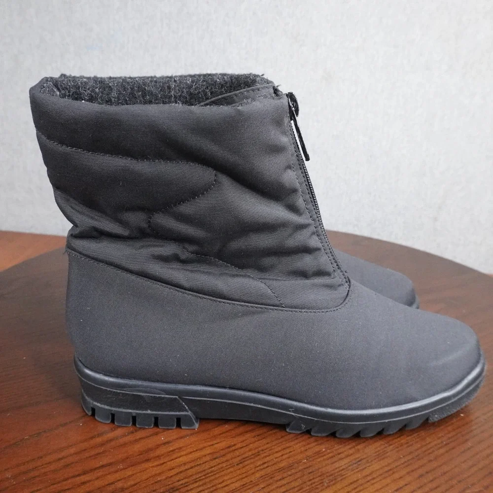Toe Warmer Boots Women's‎ 7.5 M Black Waterproof Insulted Winter Snow Zip Front